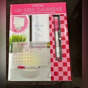 Packed Party Pink LED Desk Calendar
